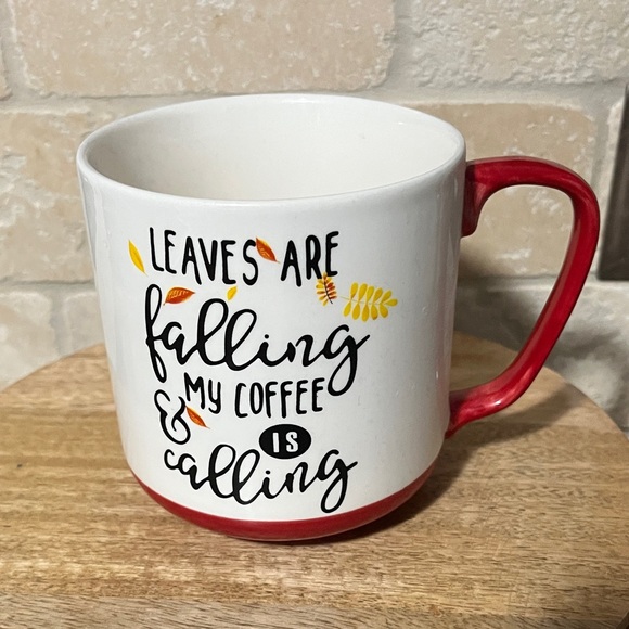 Red and White Fall Leaf 🍂 Coffee Mug - Picture 1 of 4